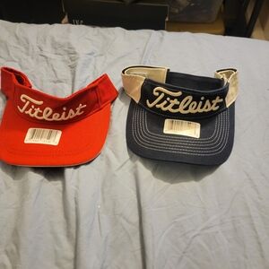 Titleist Kids Red and Navy Visor Set